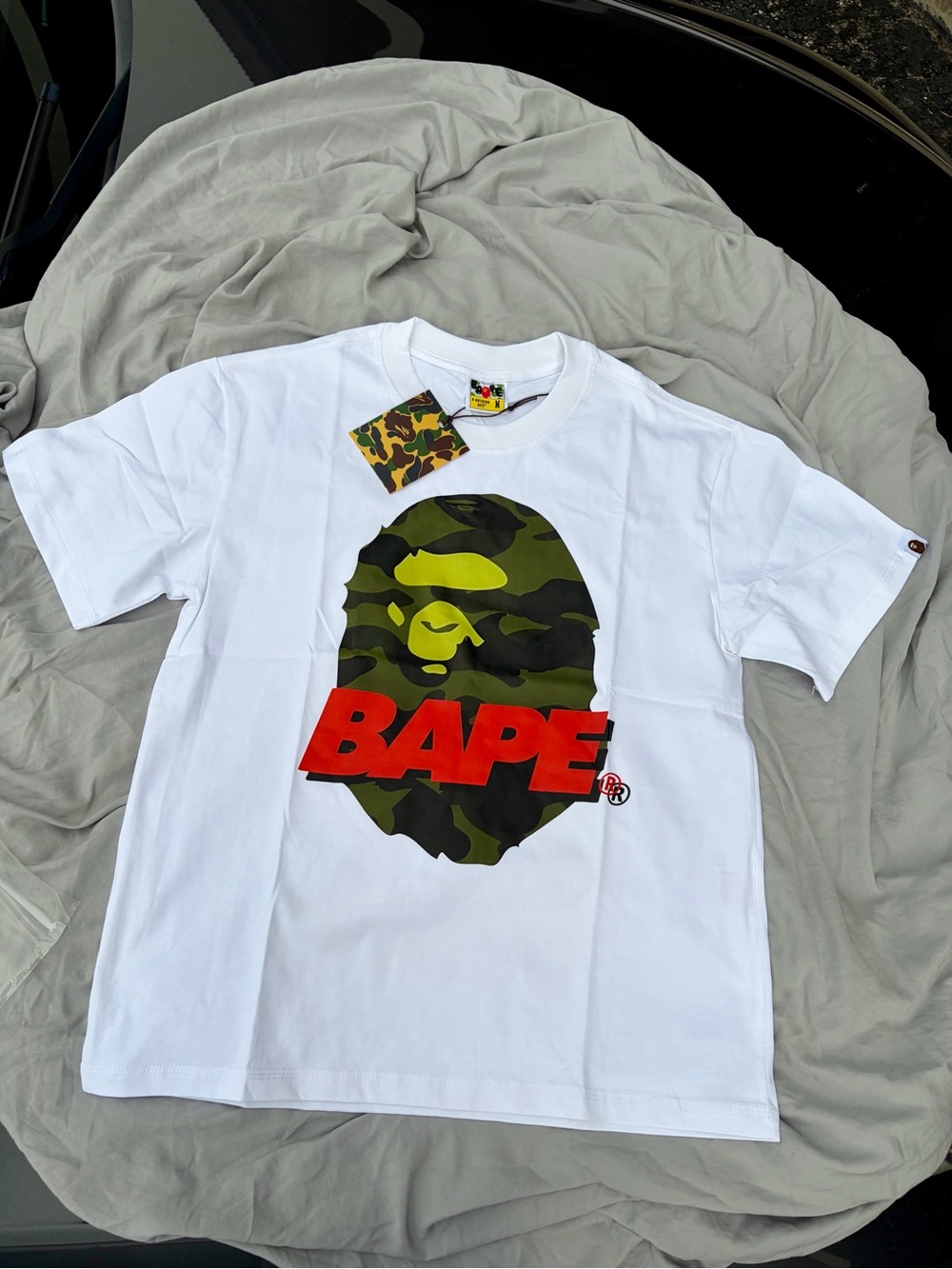 Boys BAPE Green Camo Ape Head